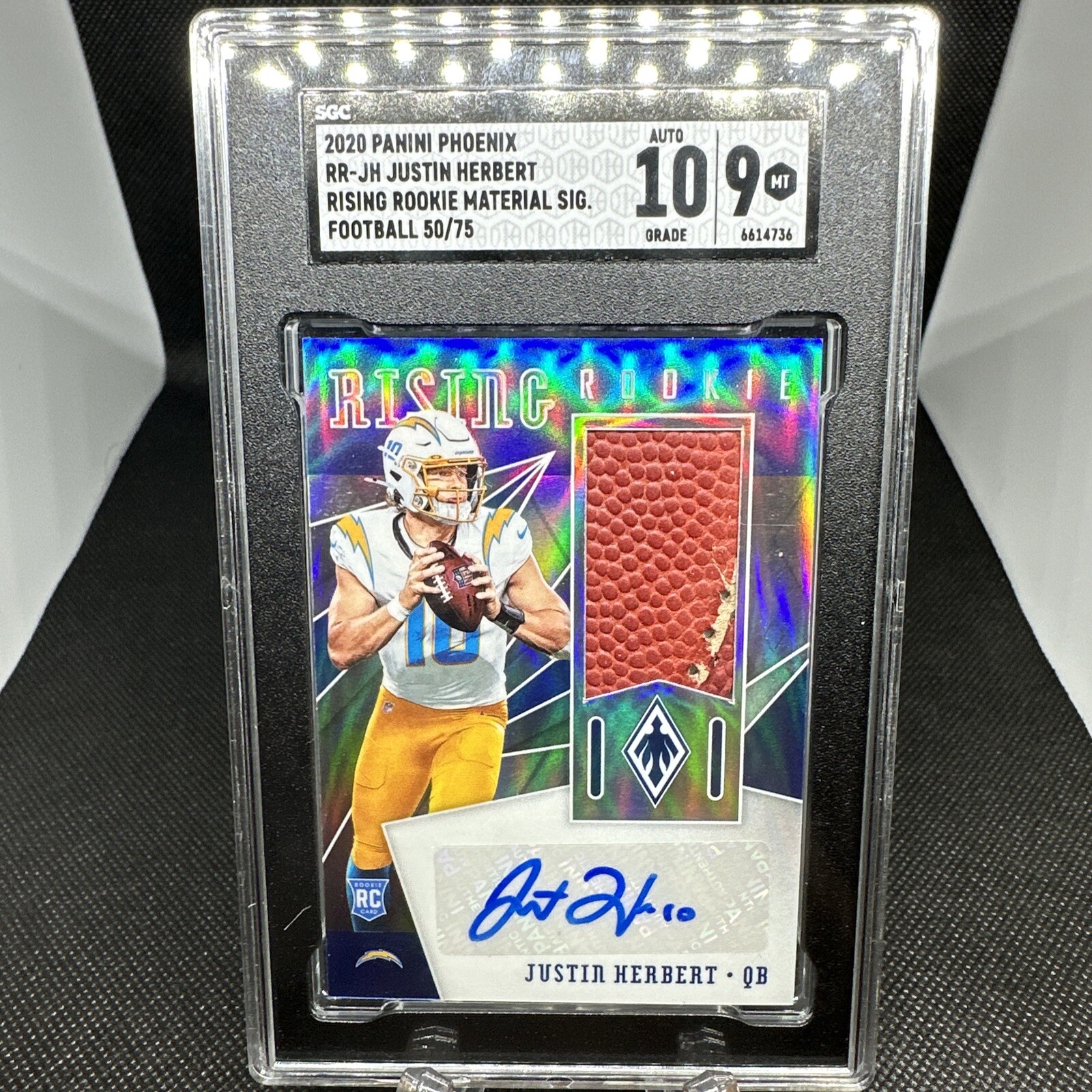 Justin Herbert Panini Phoenix Rising Rookie Material Signatures #RRJH Hat