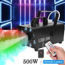 500W Fog Smoke Machine DJ Stage Fogger Effect RGB 3 LED 3IN1 Multi Color Remote