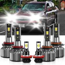 For Buick Rainier 2004-2007 LED HeadLight Kit Hi/Low Beam+Fog Light Bulb White