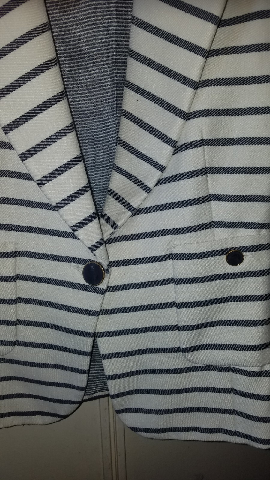 ZARA BASIC Womens Blazer Jacket White Striped S - image 6