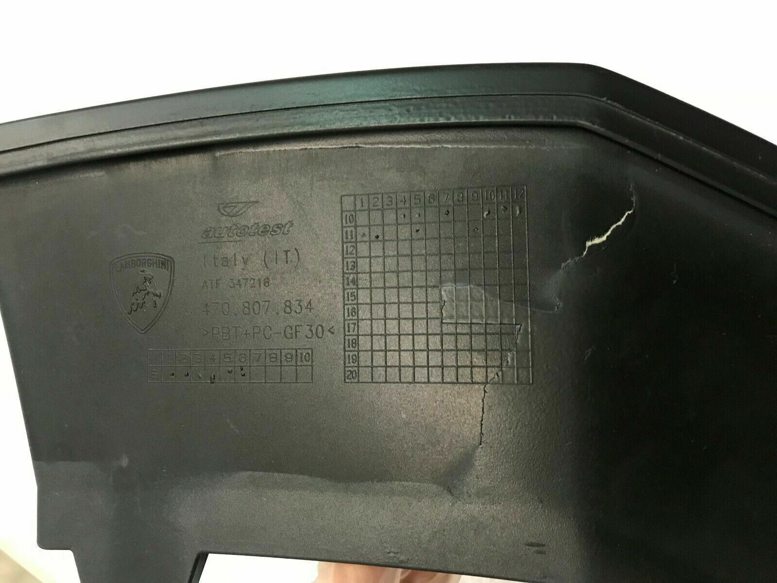 LAMBORGHINI AVENTADOR REAR PASSENGER RIGHT RH BUMPER GRILL MOUNT OEM 470807834