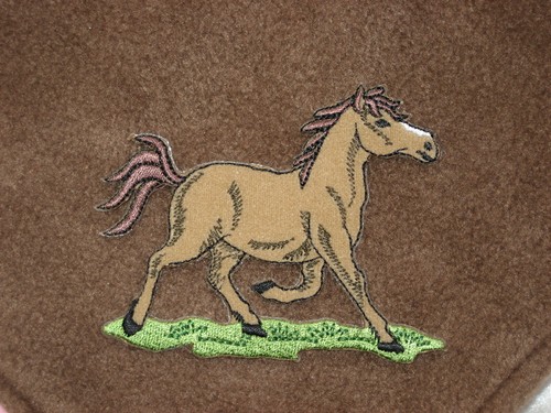warmes Kinder Winter Halstuch, Schal, Dreieckstuch FLEECE, Pferde, Fohlen + Name - Bild 3 von 5