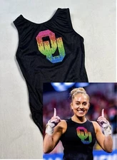 OU University of Oklahoma NCAA Big 12 Gymnastics GK Leotard SOONER Athlete Worn