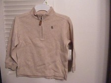 NWT Boys Size 4 Greendog/Macy s Khaki Heather Mock Turtleneck Sweater w/ Zipper