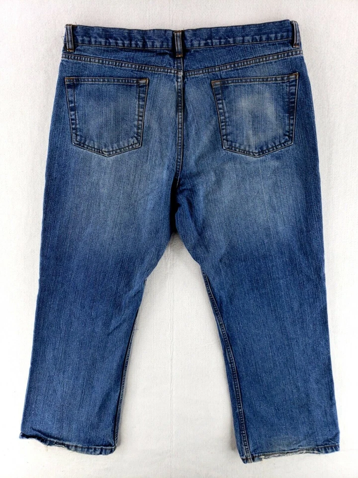 Jeans St. John's Bay 40x29 Calce Recto Azul Clásico Denim Desteñido Lavado Foto 2 de 4