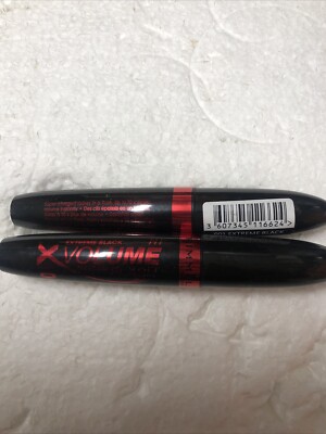 Rimmel London X10 Volume Flash Mascaras Extreme Black Neu aber nicht versiegelt X2