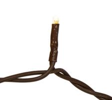 Warm White Micro Lights, 35 Count, Brown Cord, Teeny Lights
