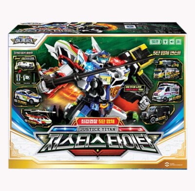 韓国トイ　ミニフォース　ジャスティスタイタン　トランスフォーマー Miniforce Super Cops JUSTICE TITAN 5-Step Transformer Robot Toy