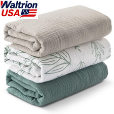3 Pack Muslin Swaddle Blankets Newborn Baby Infant Receiving Blanket Wrap Colors