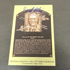 Bud Selig Signed Baseball Hall of Fame PostCard Commissioner / Brewers BB4 I 