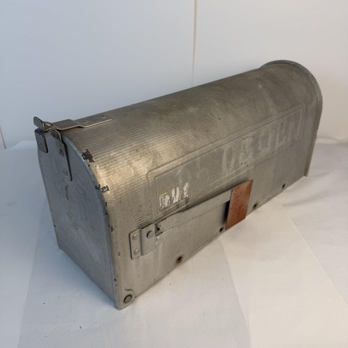 Vintage Jackes-Evans U.S. Mailbox Small Silver Metal Postal Box Post Mount