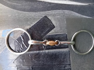 Large Loose Ring Snaffle Horse Bit with Copper Lozenge (4 3/4")