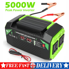 5000W Peak Power Inverter DC 12V to AC 220V 4 USB 2 Socket LCD Car Converter NEW