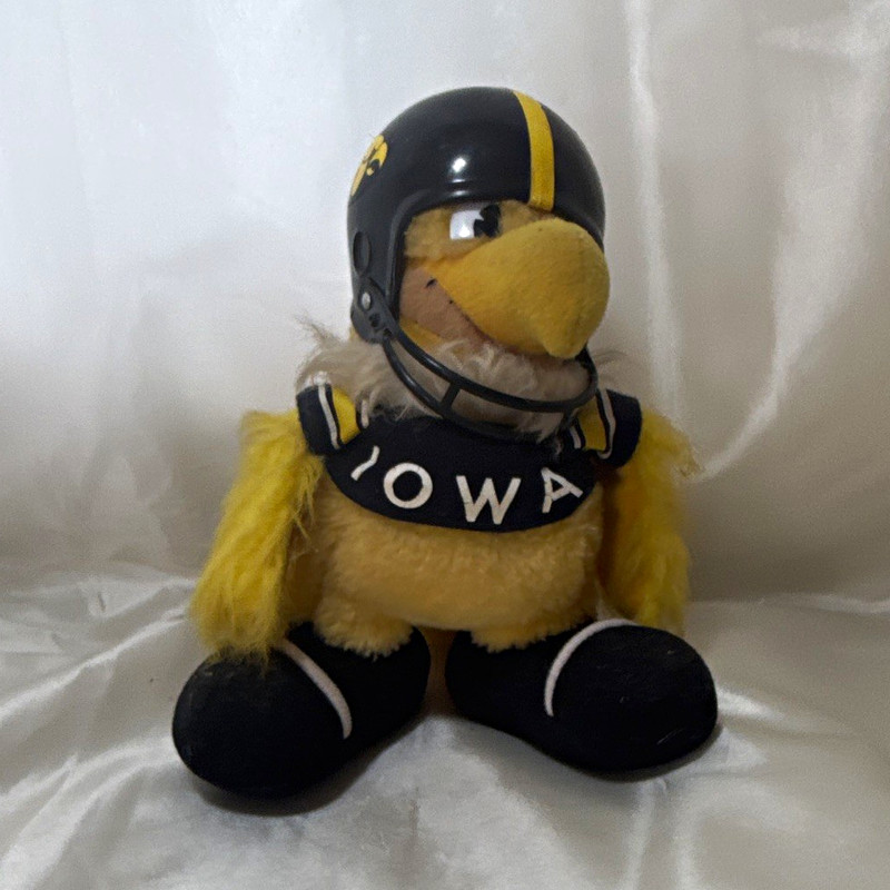 Iowa Hawkeyes Bird Stuffed Animal Plush w/ Football Helmet Yellow Black 6-14"