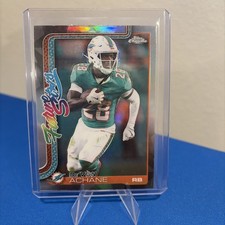 2025 TOPPS CHROME FOOTBALL REFRACTOR DE'VON ACHANE FUTURE STARS MIAMI DOLPHINS