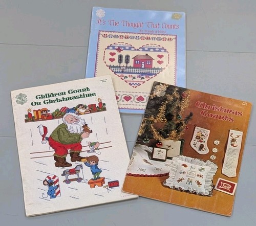 Lot Of 3 Christmas Counts Cross Stitch Gloria & Pat Book 3 The Thought Children