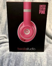 Beats by Dr. Dre Studio Wired Magenta Pink Over Ear Headphones with Box Tested