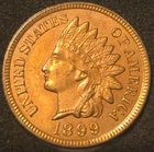 1899 Indian Head Cent - Uncirculated RB *BEAUTY* - FREE SHIPPING