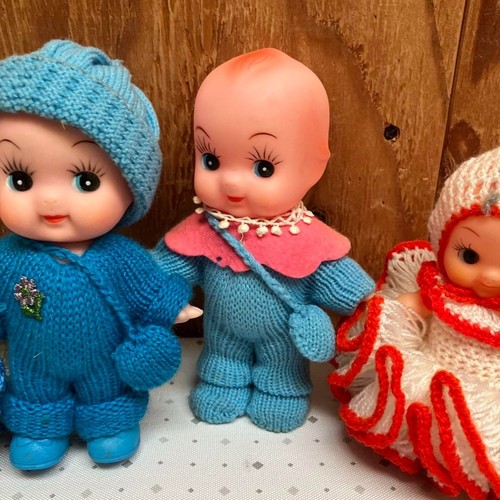Lotto 5 bambole KEWPIE giapponesi grandi sm vintage Cupie QP Angel Wing baby figure Giappone - Foto 5 di 13