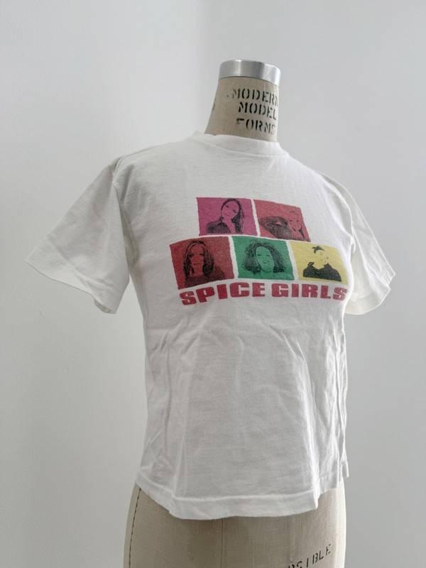 ⭕️ 90s Vintage Spice Girls micro T-shirt : tlc madonna bjork jacket skirt rave