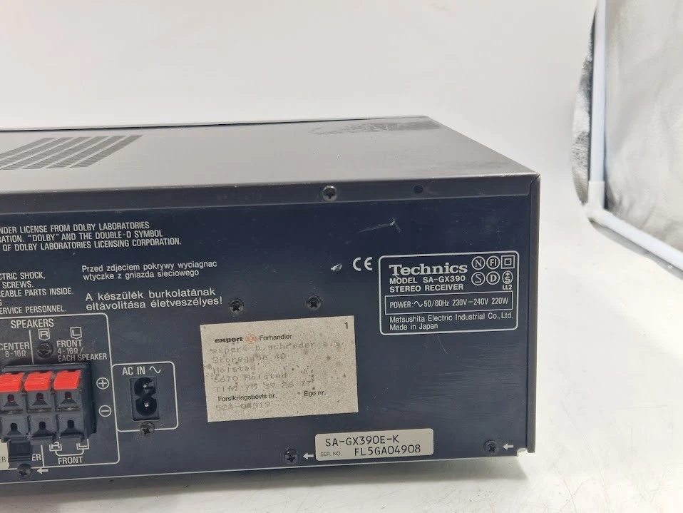 Technics SA-GX390 AV Stereo Receiver - Working Cosmetic Wear - Image 3 of 4