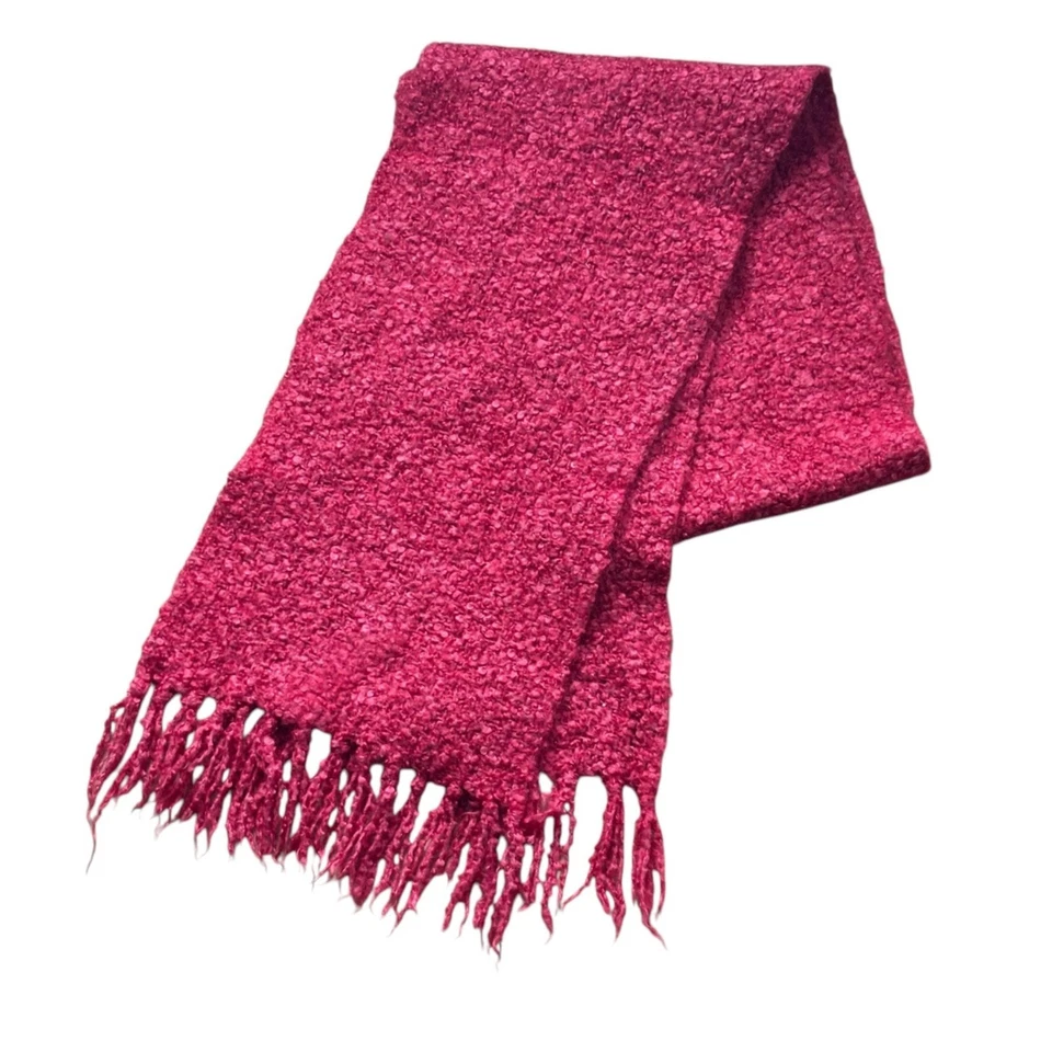 De colección DONEGAL DESIGN IRLANDA Mohair Seda Lana Flecos Bufanda DE COLECCIÓN Tejido Nubby Rosa Foto 2 de 4