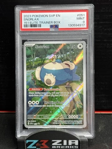 PSA 9 Snorlax 151 ETB Black Star Promo #051 English Pokemon Mint