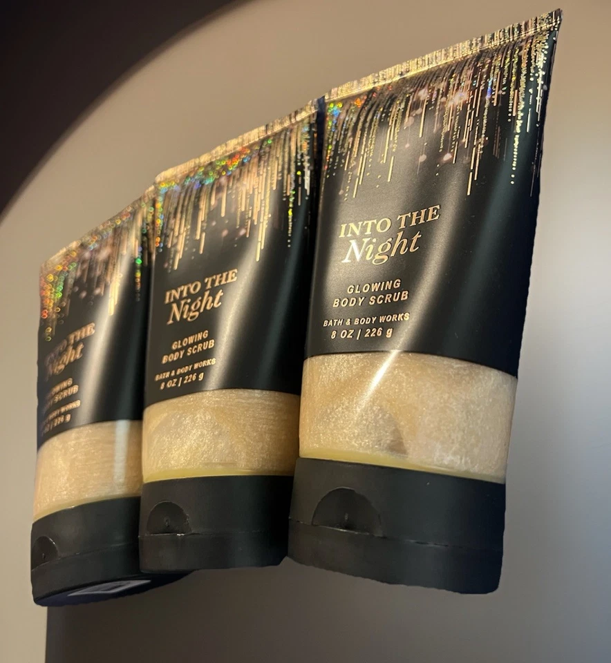 Bath & Body Works LOT of 3 Into The Night Exfoliating Glow Body Scrub 8 oz NEW - Image 4 of 4