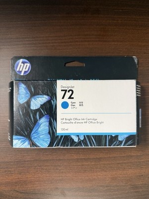 HP 72 Cyan Inkjet Cartridge DESIGNJET Printer Plotter 130ml C9371A Genuine OEM 