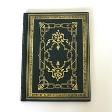 Vtg Hardcover Blank Journal Unlined Peebles Press Unruled Sketch Gold Green