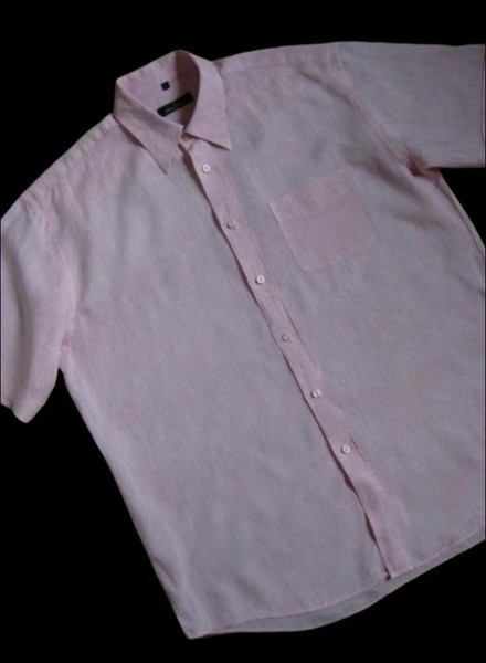 Men Daniel Hechter Shirt Pink Linen 50