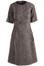 DOLCE & GABBANA GREY WOOL MIDI DRESS IT 42 UK 10