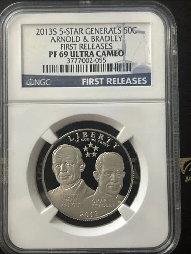 2013-S 50c 5-Star Generals Arnold & Bradley Half Dollar NGC PF69 Ultra Cameo