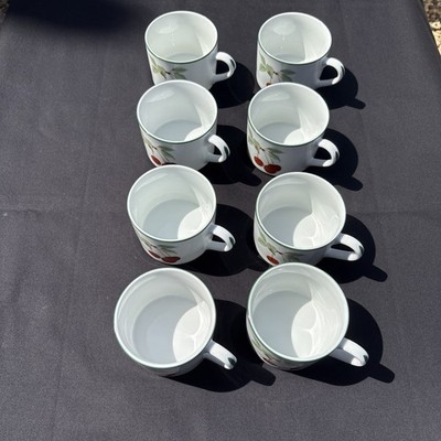 Royal Worcester Evesham Vale 8er Set Tee Kaffeetassen sehr guter Zustand