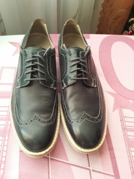 Men Clarks Heels Grey Leather 41.5