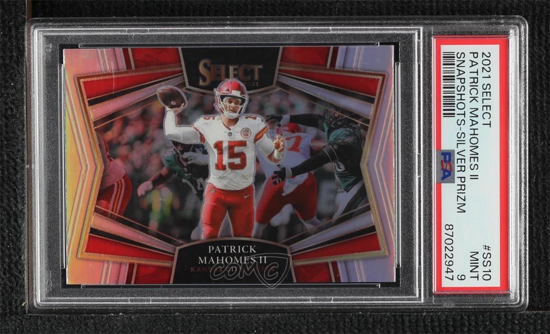 2021 Panini Select Snapshots Silver Prizm Patrick Mahomes II PSA 9 MINT 1bm4