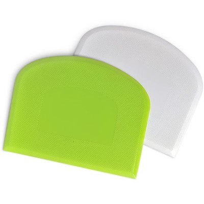 White Green Bowl Spatula Bench Scraper Flexible Plastic Baking Tool Set