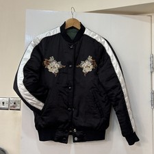 Coach 1941 Women's Reversible Goose Down Bomber Puffer Jacket Wool Italy