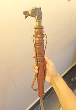 Solid Brass Hound Dog Face Shoe Horn 22" Long Handle Handmade Dressing Aid