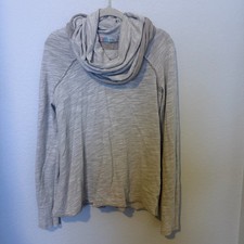 Free People Beach Women’s Tan Cocoon Cowl Top Long Sleeve Pullover Slouchy S/M