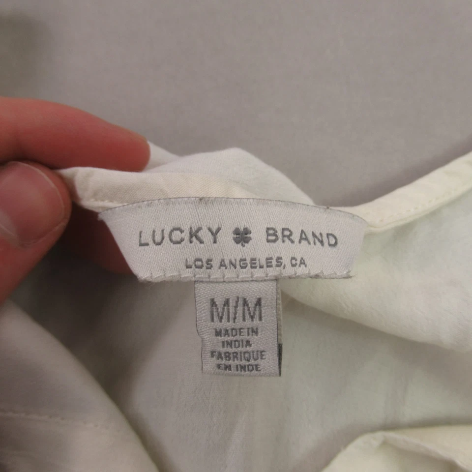 Lucky Brand Shirt Womens Medium Long Sleeve Button Front Casual Yellow - Image 4 of 4