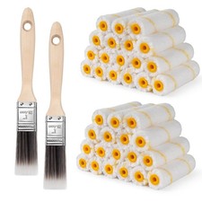 Paint Roller Covers 38 Pack, 4 Inch Mini Rollers for Painting, 3/8" Nap M