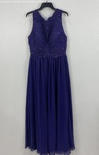 JJs House Womens Purple Regency Solid Sleeveless Evening Dress Dress US16