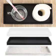 12"x5" Hand Towel Vanity Tray Guest Countertop Cosmetic Trable Holder Silicone