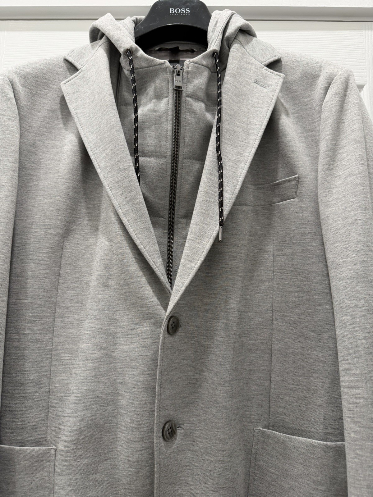Hugo Boss Men's Grey Casual/Dress Hooded Winter Jacket US 44 IT 52  HTF EUC Rare image 5