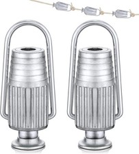 2Pcs Clothesline Rope Tightener Metal Clothesline Pulley Heavy Duty Aluminum New