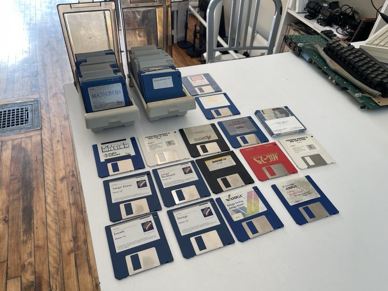 50+ Commodore Amiga 3.5” Floppy Disks - Workbench, Kickstart, Games Etc