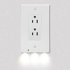 10 PACK Decor LED Lighted Night Light Wall Outlet Cover No Need Wire or Battery