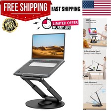 Adjustable Laptop Stand with 360  Rotation for Improved Posture and Space-Saving