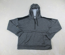 Under Armour Sweater Womens Large Gray Hooded Spell Out Pullover Loose Ladies